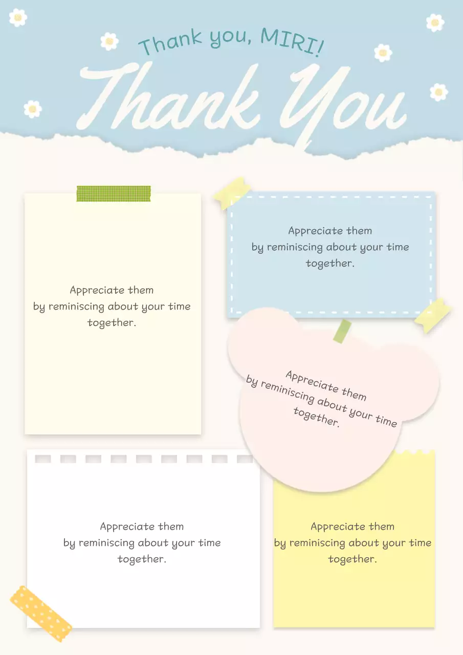 Poster Thiệp Cảm Ơn Tối Giản Màu Xanh