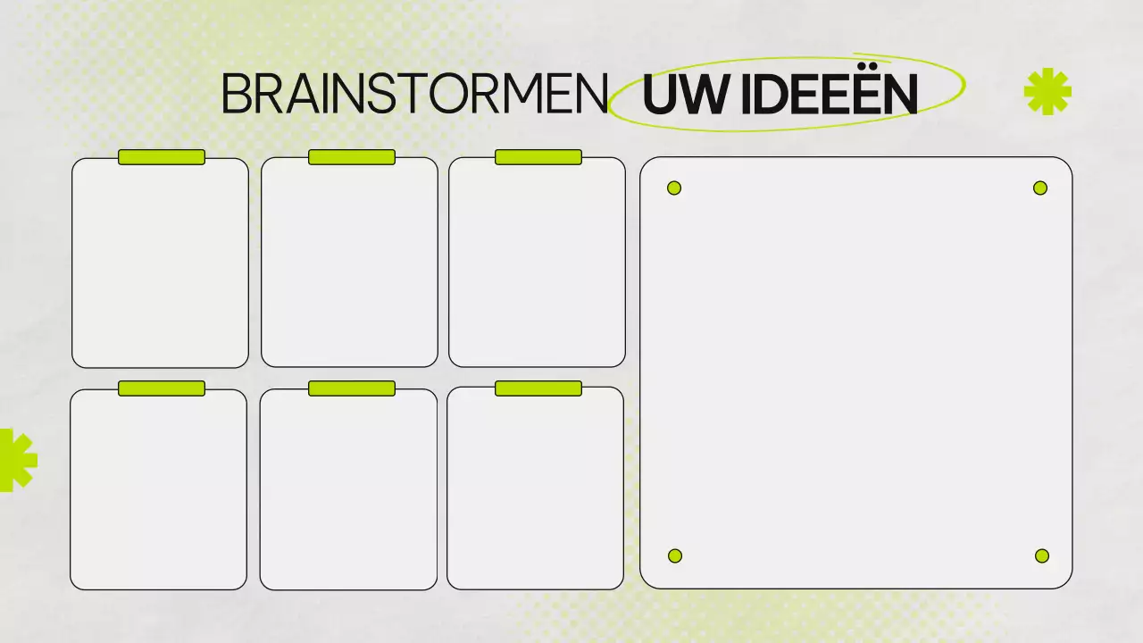 Presentatie Infographic Groen en Grijs Brainstormen