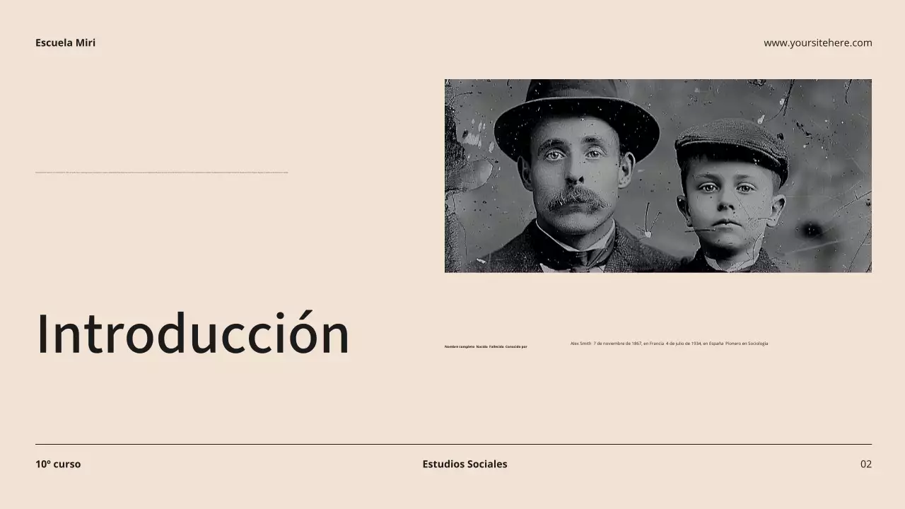 Beige y negro Biografía moderna Material de clase Introducción Presentación