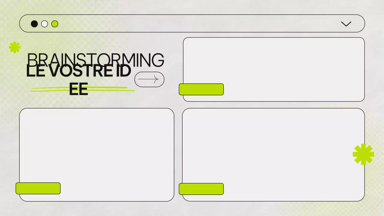 Presentazione infografica del Brainstorming verde e grigio