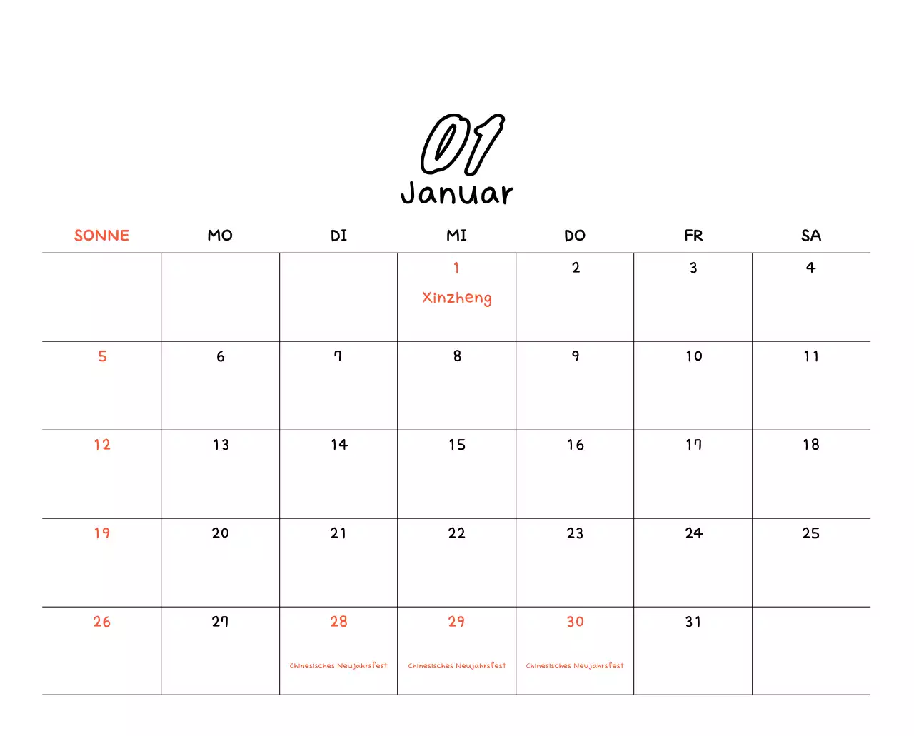 Gelber niedlicher Fotokalender