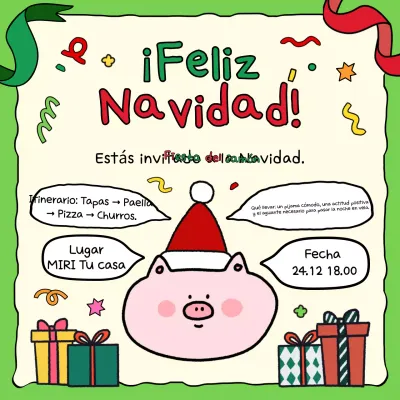 Invitación navideña abstracta