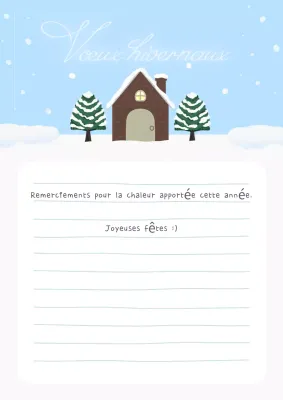 Jolie carte postale d'hiver en bleu clair