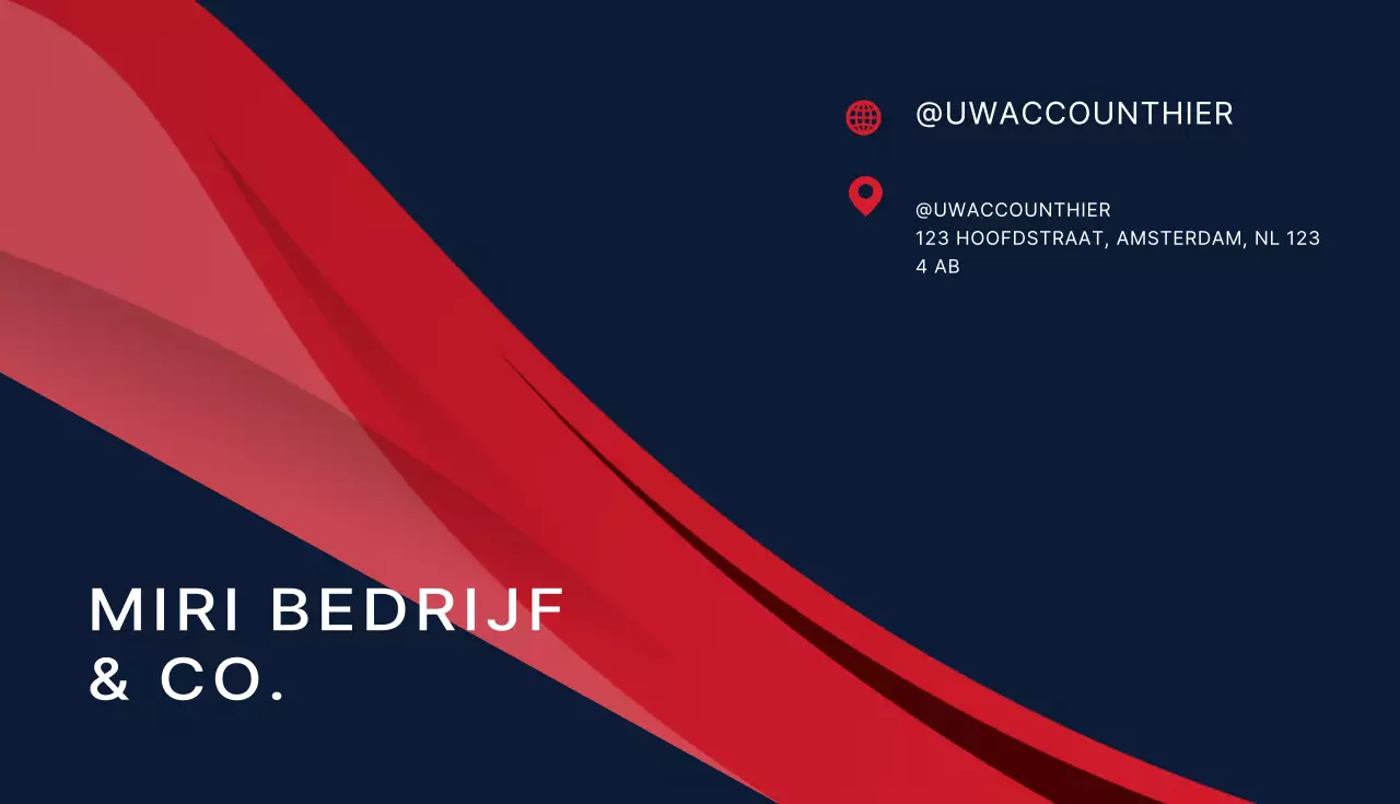 rood modern visitekaartje