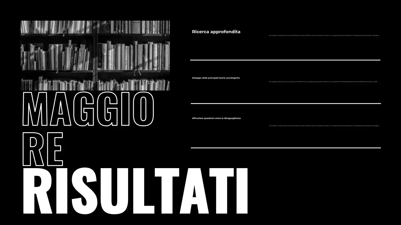 Presentazione della biografia in bianco e nero
