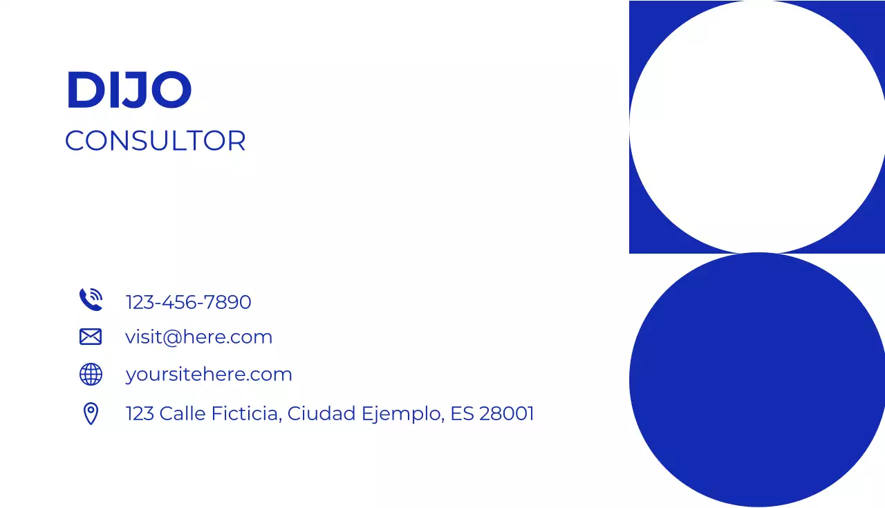 tarjeta de visita azul de consultor moderno