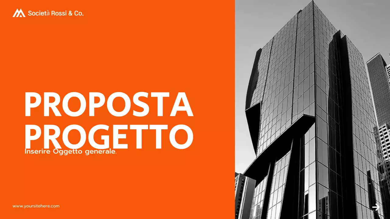 presentazione di una proposta di progetto moderno arancione