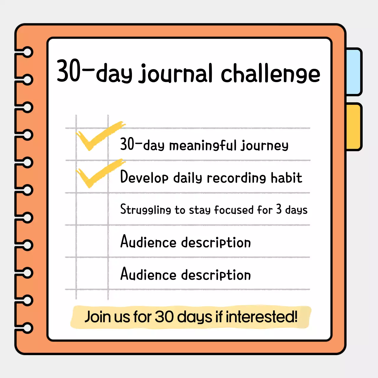 Promoção Orange Simple Diary Instagram Carousel