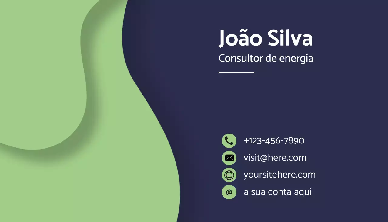Cartão de visita moderno da Marinha