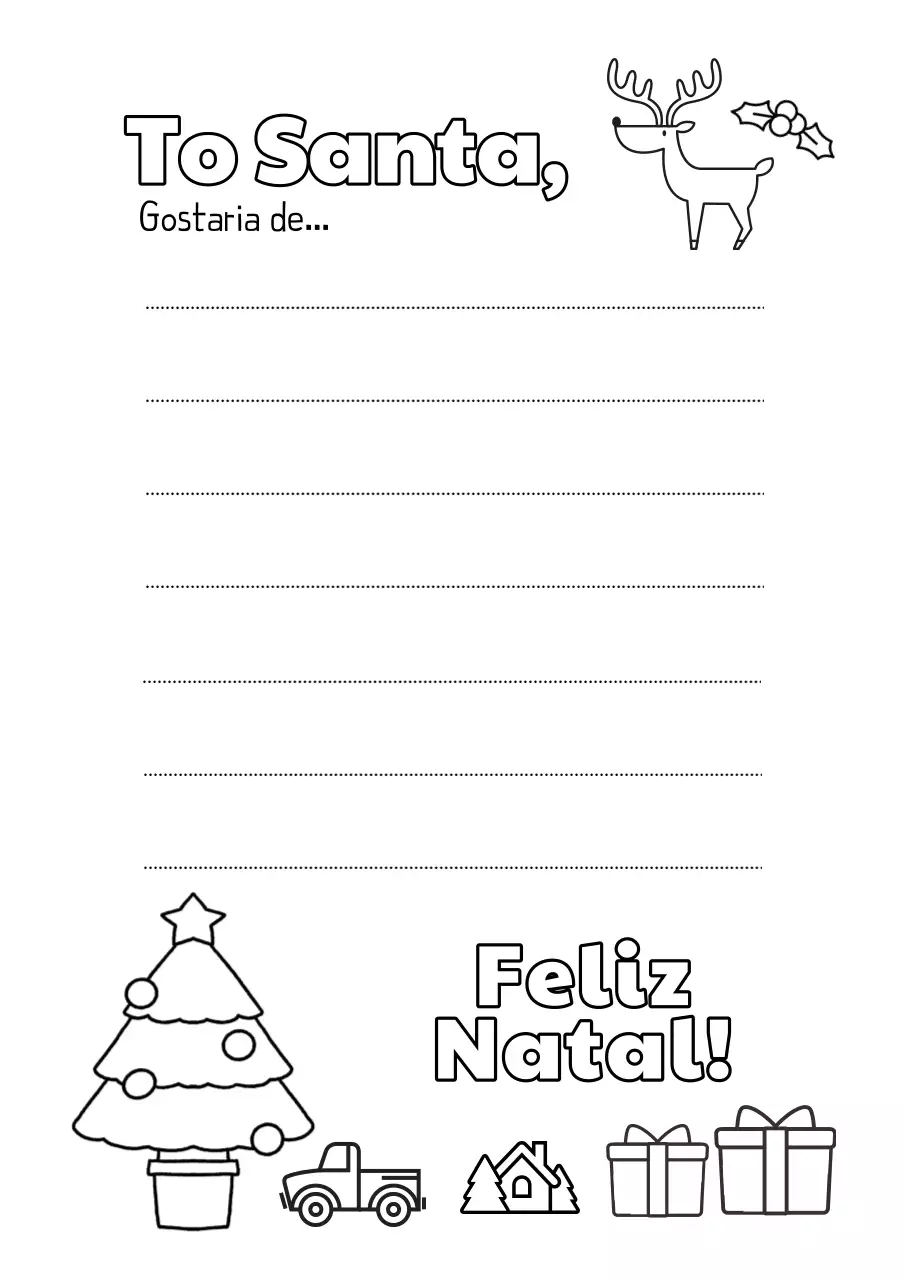 Letras de Natal simples em branco