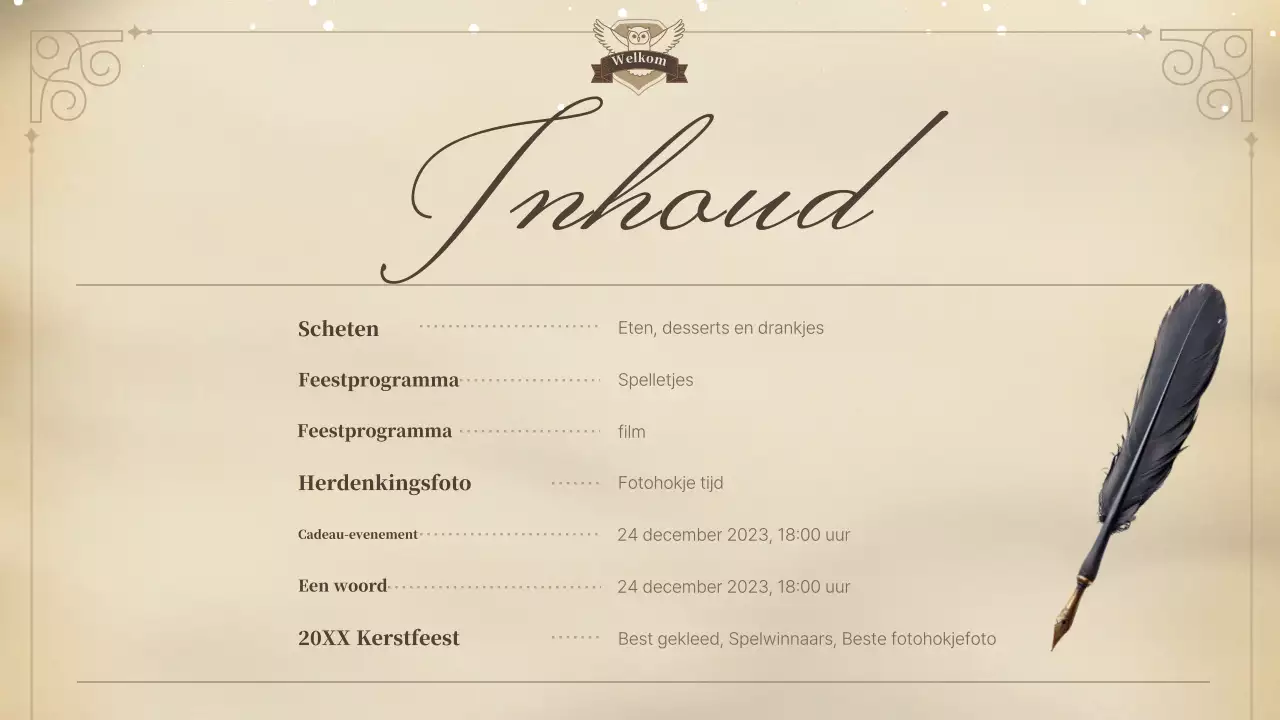 beige klassieke kerstuitnodiging