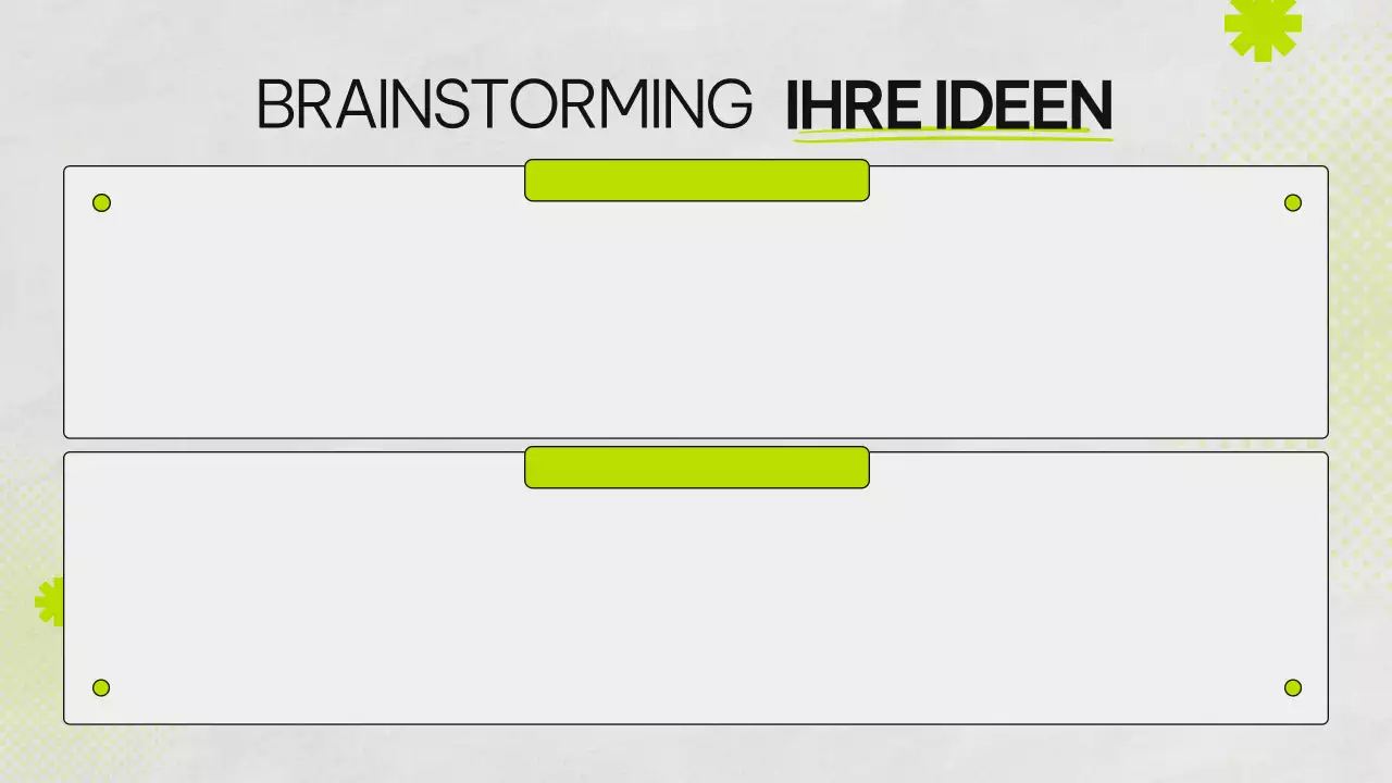 Grünes und graues Brainstorming Infografik Präsentation