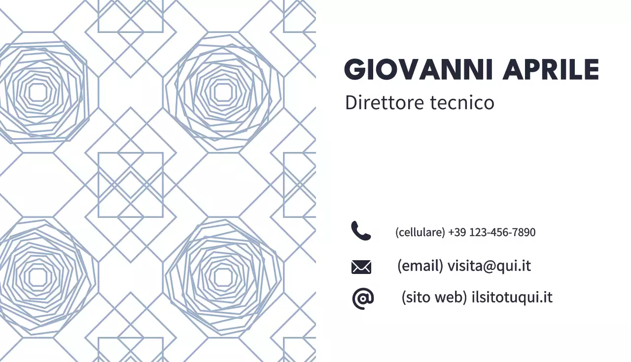 biglietto da visita geometrico blu