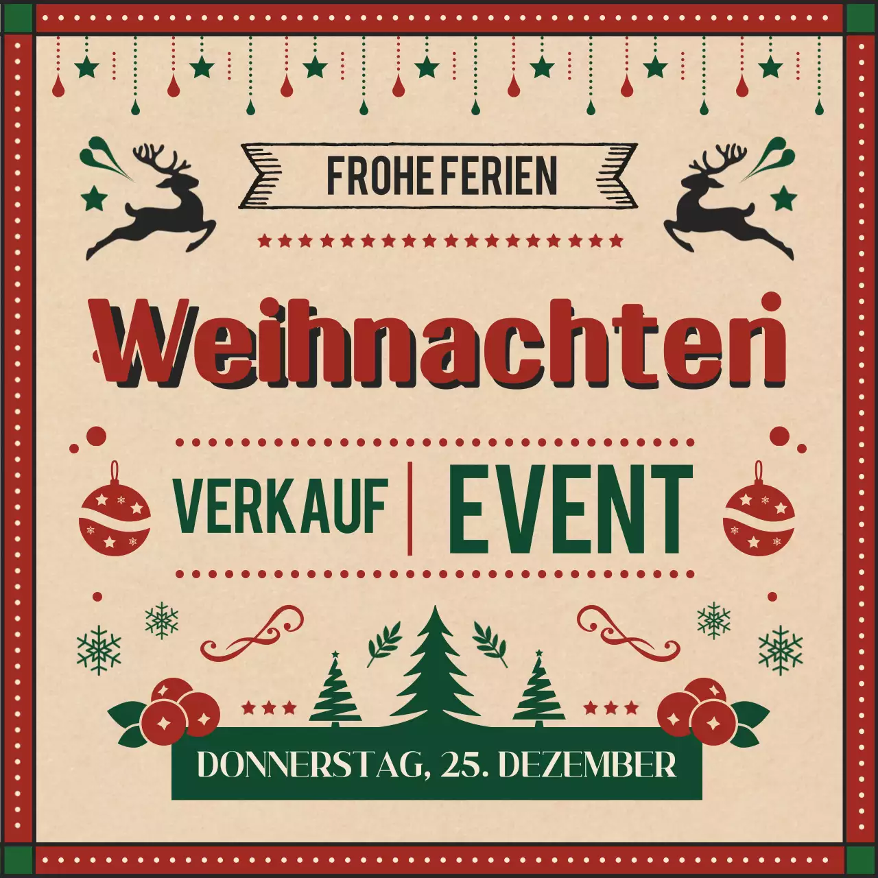 Red Vintage Weihnachtsveranstaltung