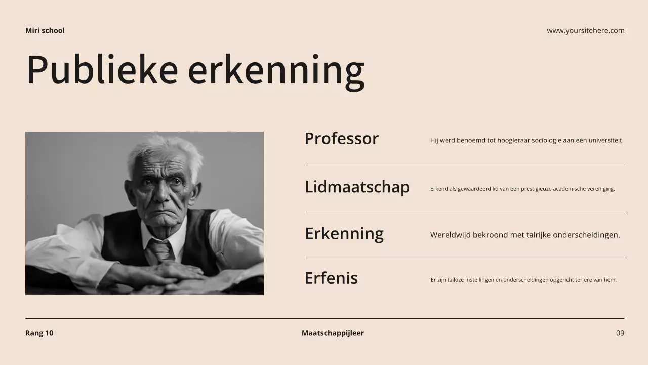 Beige en zwart Moderne biografie Lesmateriaal Introductie Presentatie