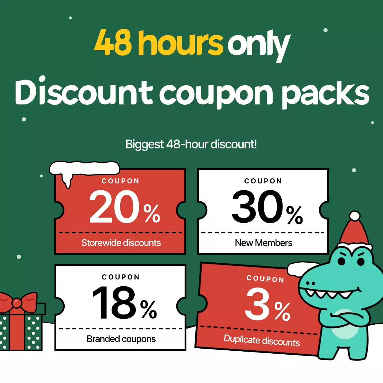 Carrossel de promoção de feriado de desenho animado vermelho no Instagram