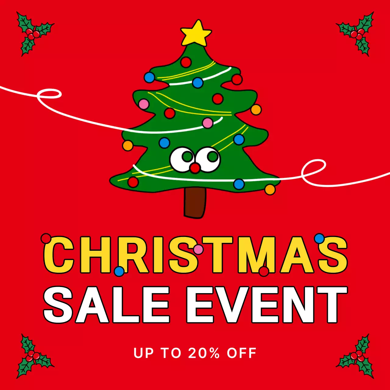 Red Simple Christmas Promotion Instagram Carousel