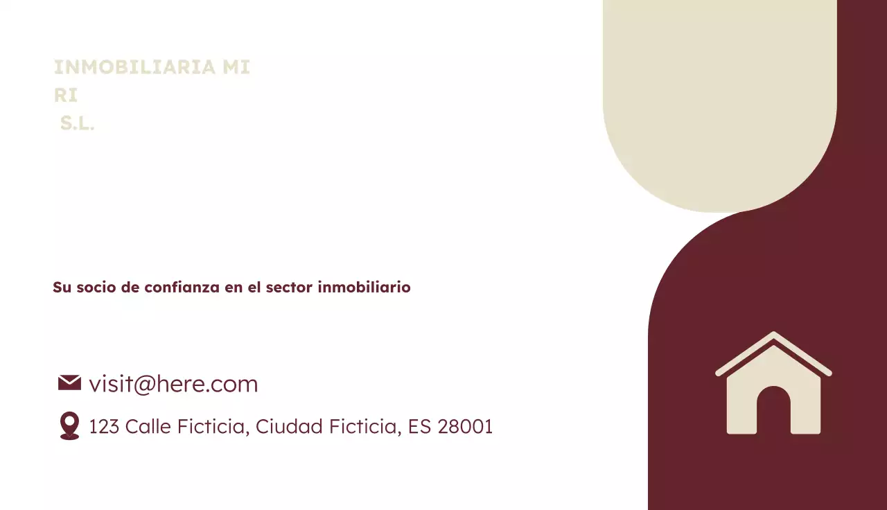 tarjeta inmobiliaria moderna granate