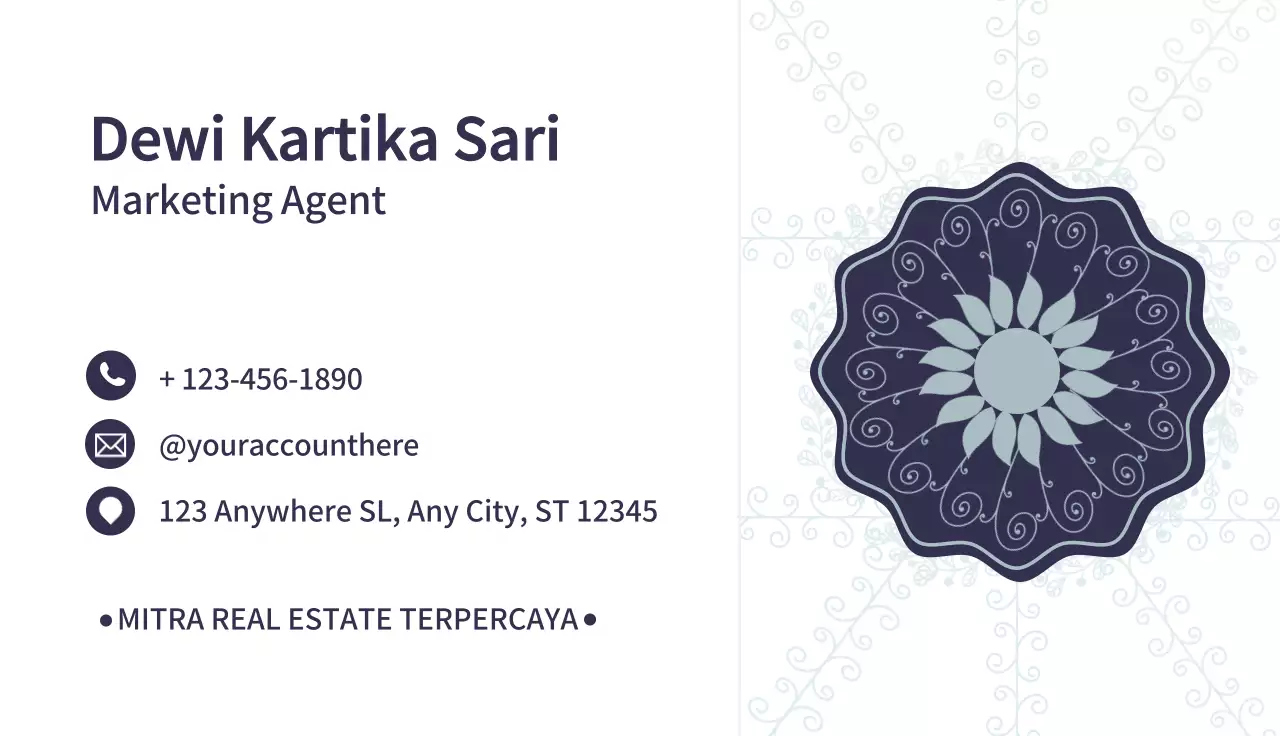 Navy Traditional Marketing Business Card