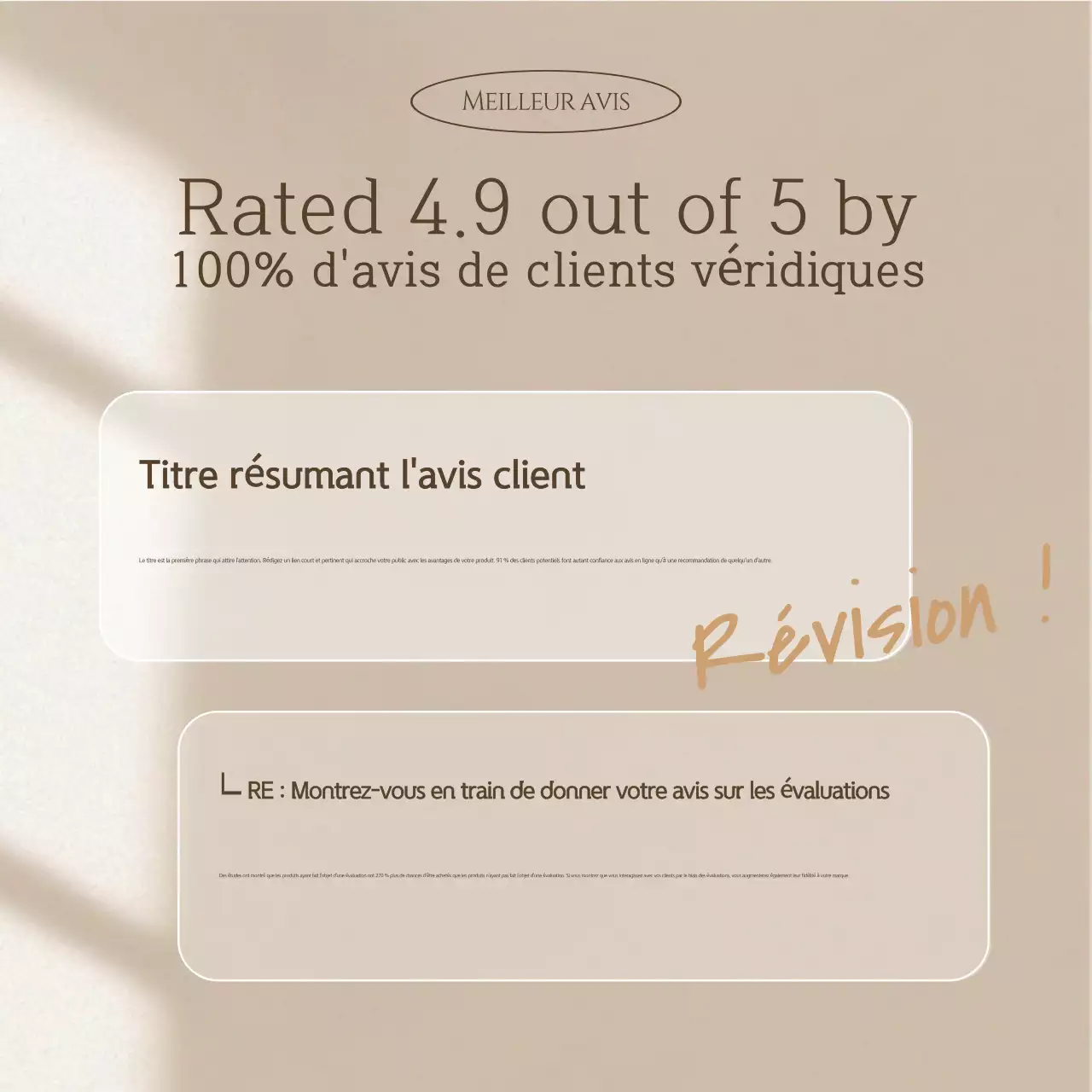 Beige Modern Review Ad