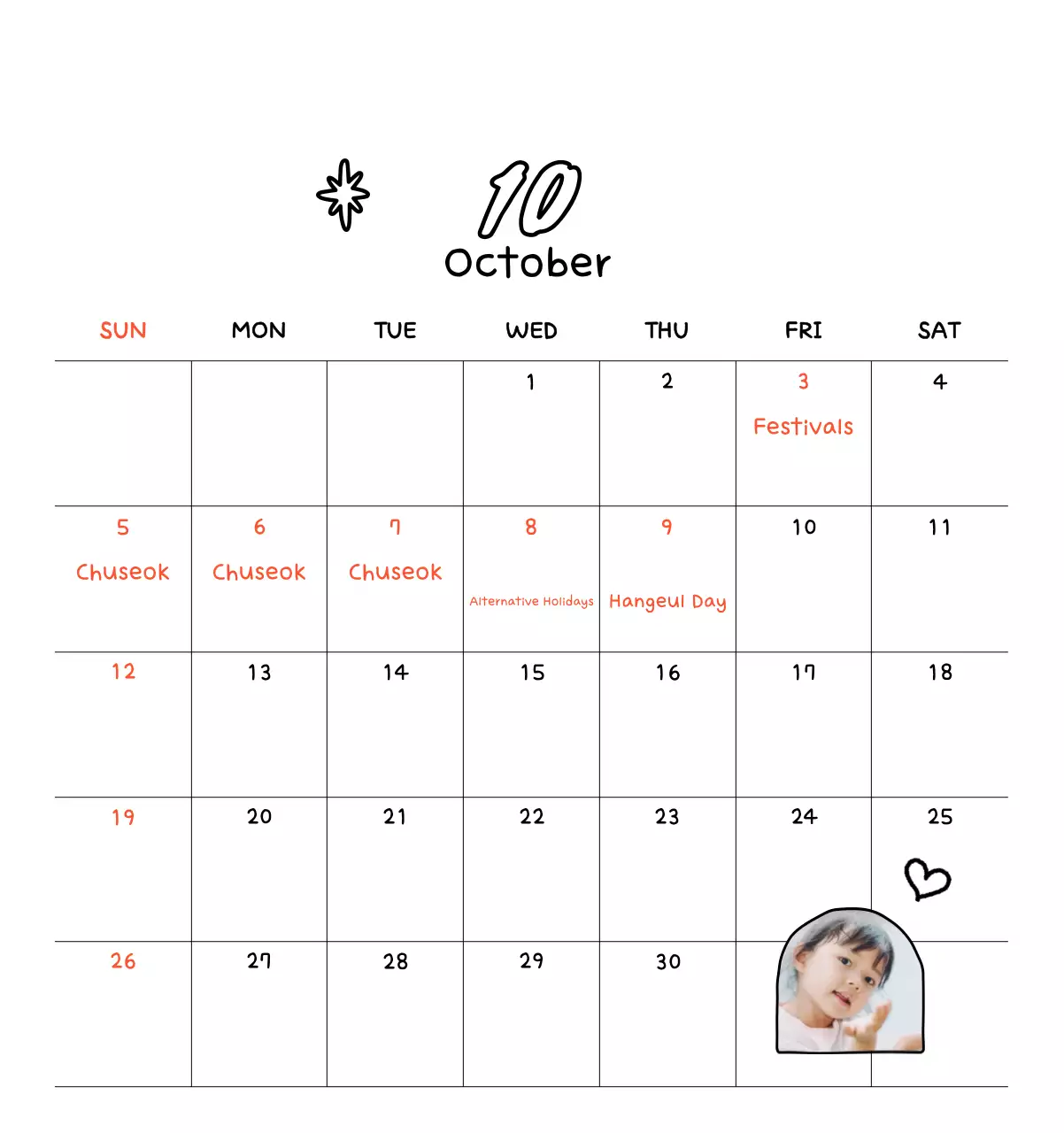 Kalender foto Tahun Baru yang lucu