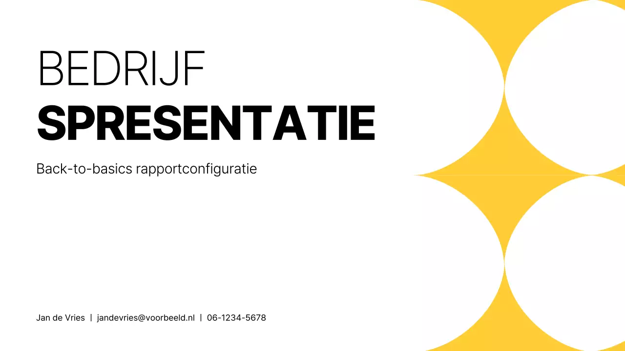 Geel Basis bedrijfsrapporten