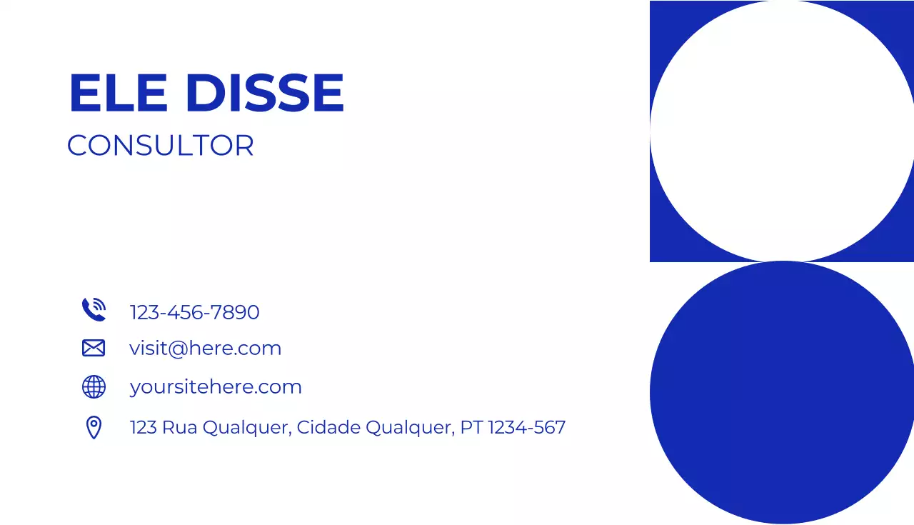 cartão de visita azul moderno para consultores