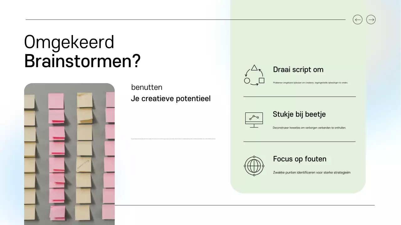 blauw en groen schoon digitale brainstormgids