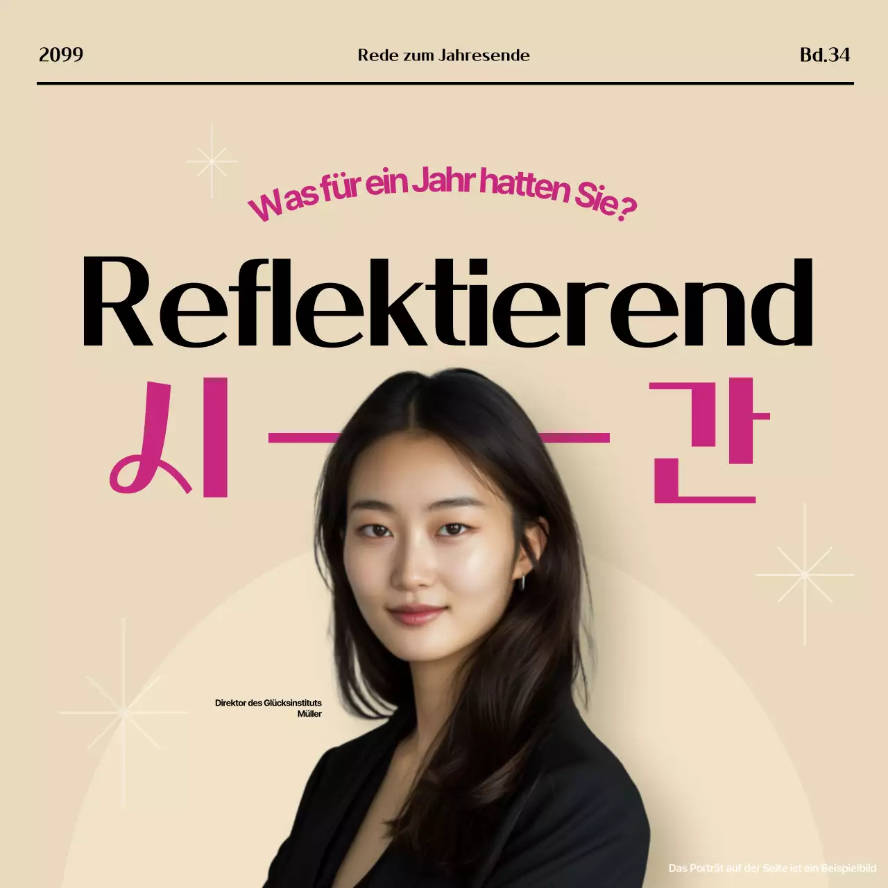 Werben Sie für ein modernes Silvesterspecial in Beige und Rosa