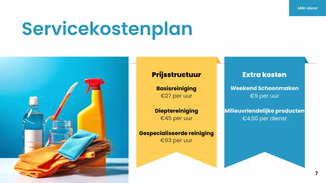 blauw geel modern schoonmaakservice promotie