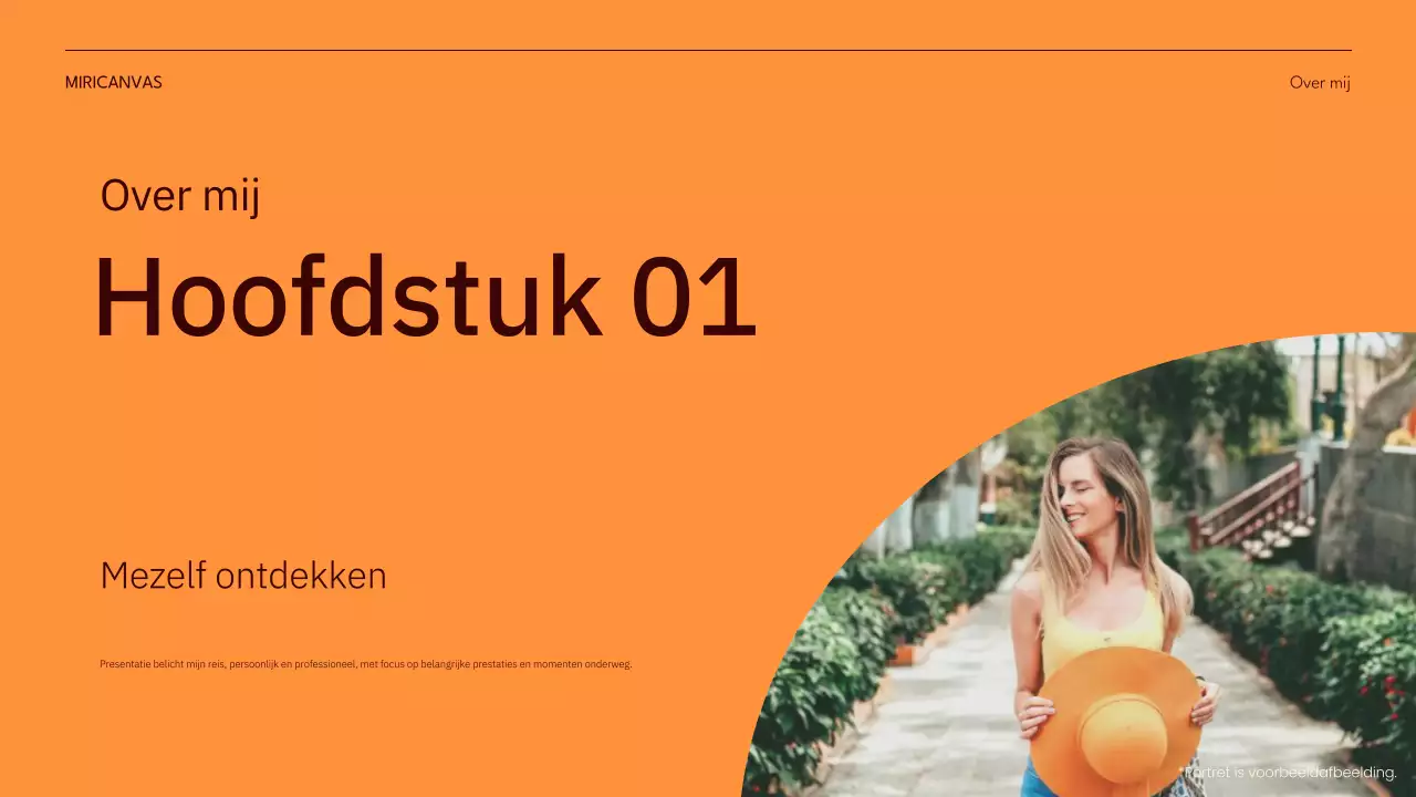 oranje moderne zelfintroductie pitch