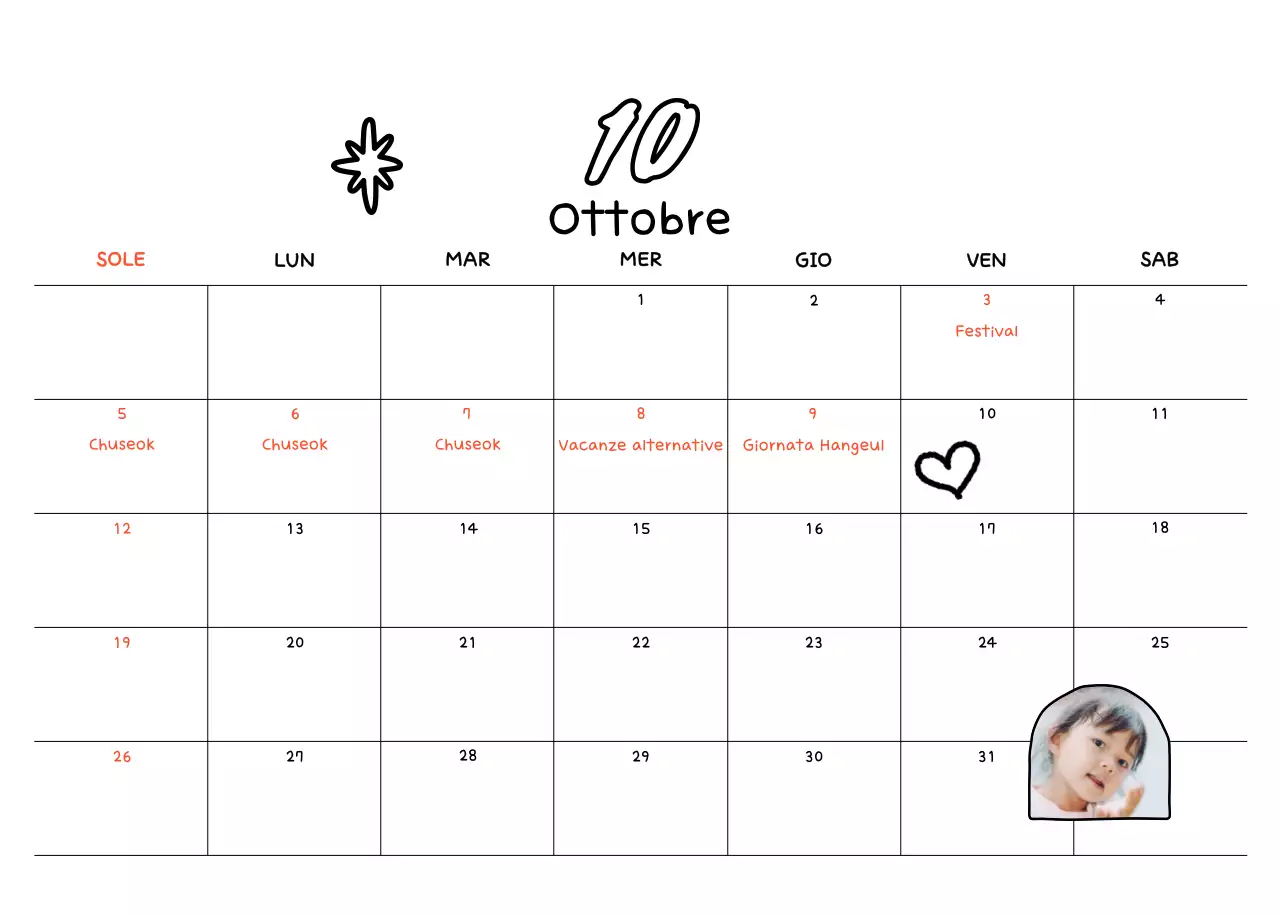 Calendario fotografico di Capodanno