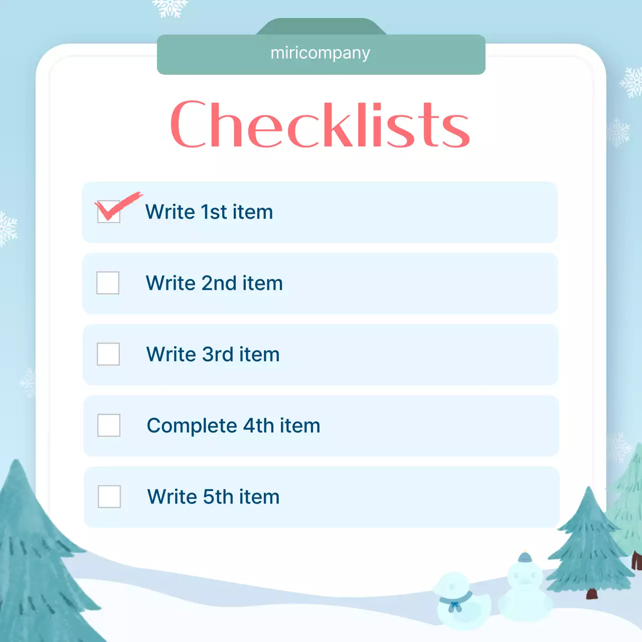Planejador de layout de inverno simples azul Instagram Carousel