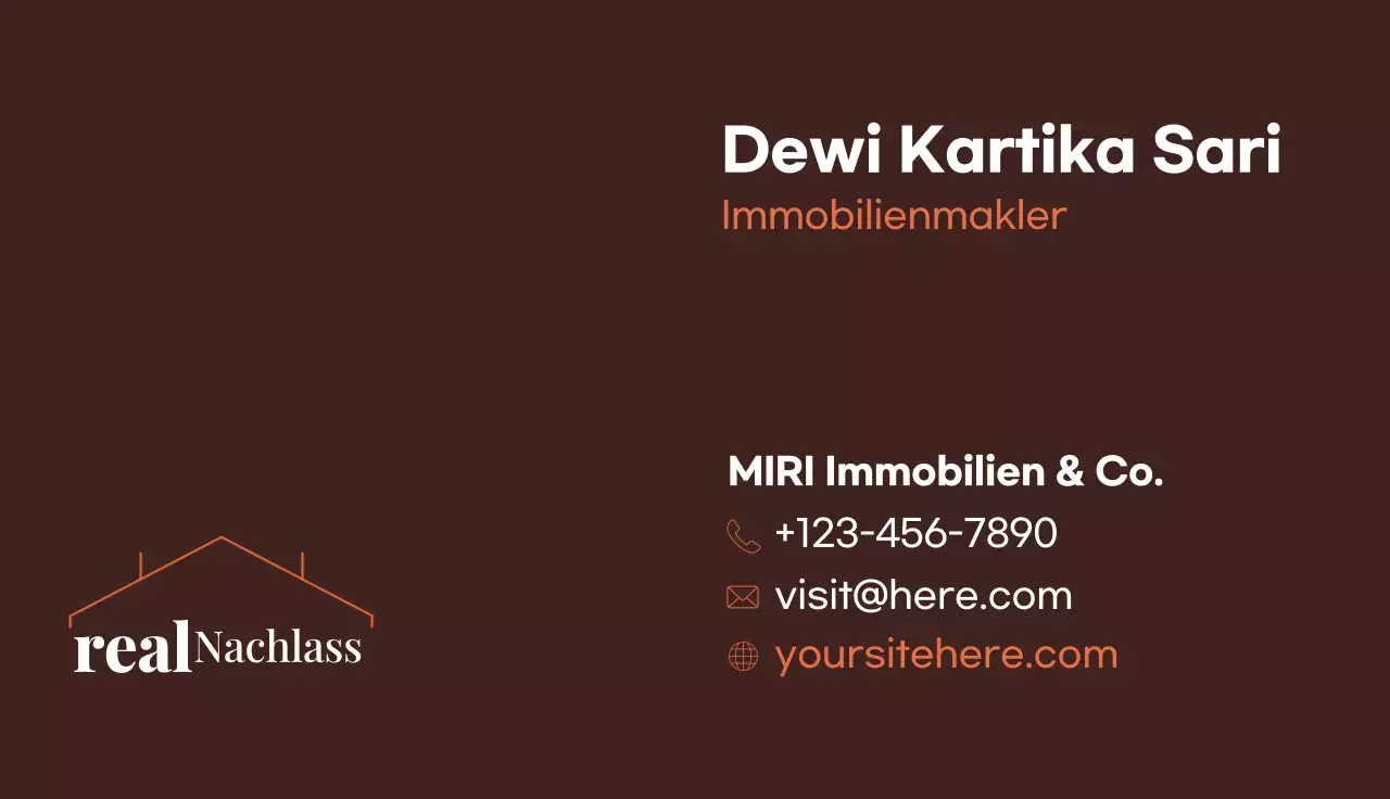 braune moderne Immobilien-Visitenkarte