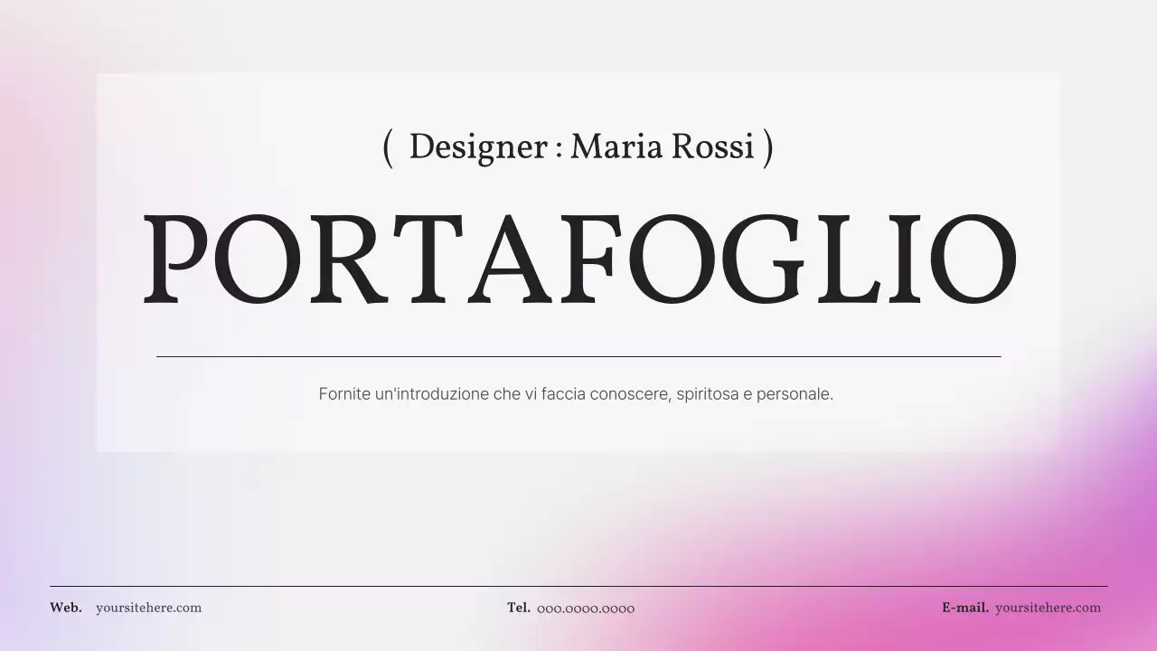 Un semplice portfolio sfumato in rosa