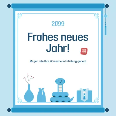 Feiern Sie das traditionelle Neujahrsfest in Hellblau