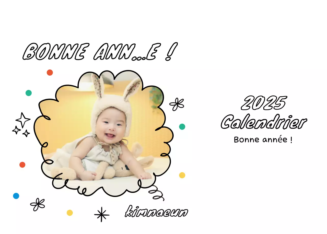 Agenda du Nouvel An blanc et joli