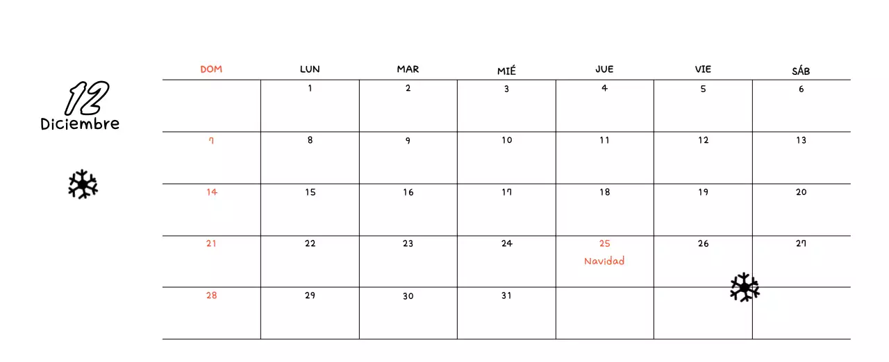 Bonito calendario con fotos de Año Nuevo