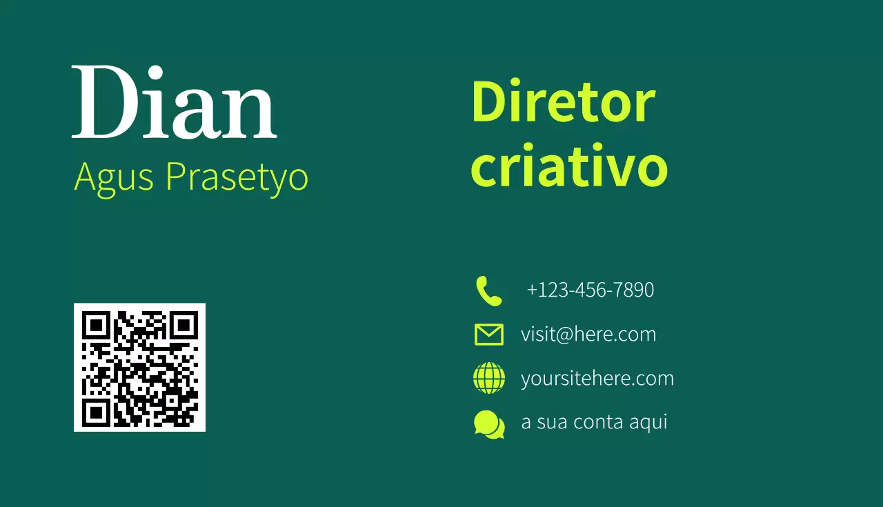 Cartão de visita moderno verde