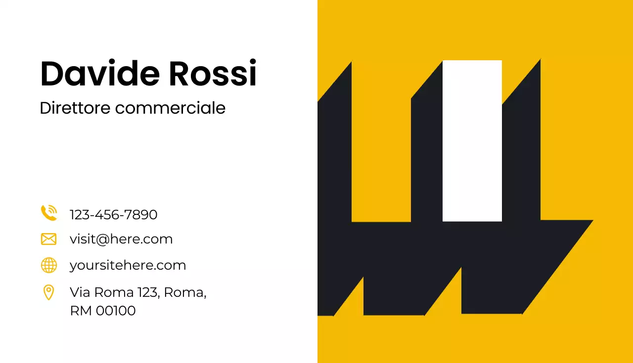 biglietto da visita giallo moderno
