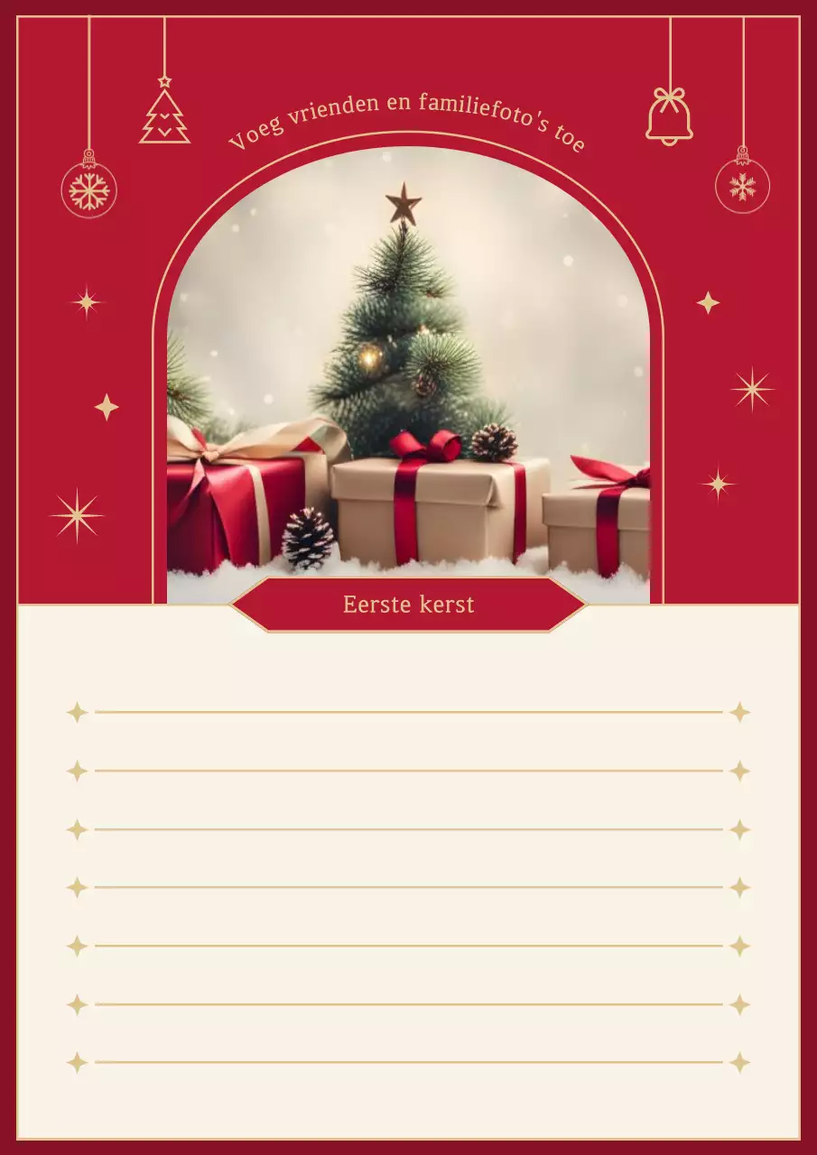 Rode klassieke kerstkaart