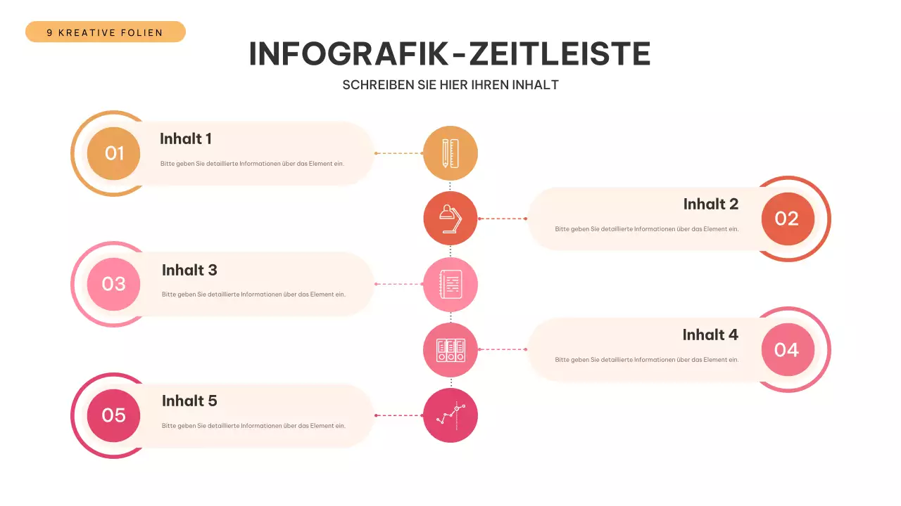 Orange Moderne Zeitleiste Infografik Präsentation