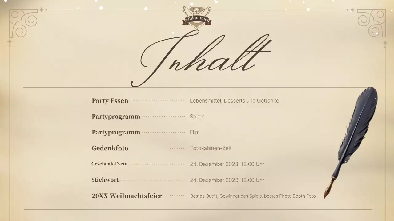 beige klassische Weihnachtseinladung