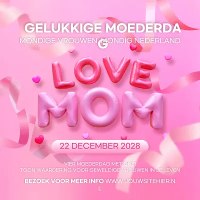 roze moderne Moederdagaankondiging