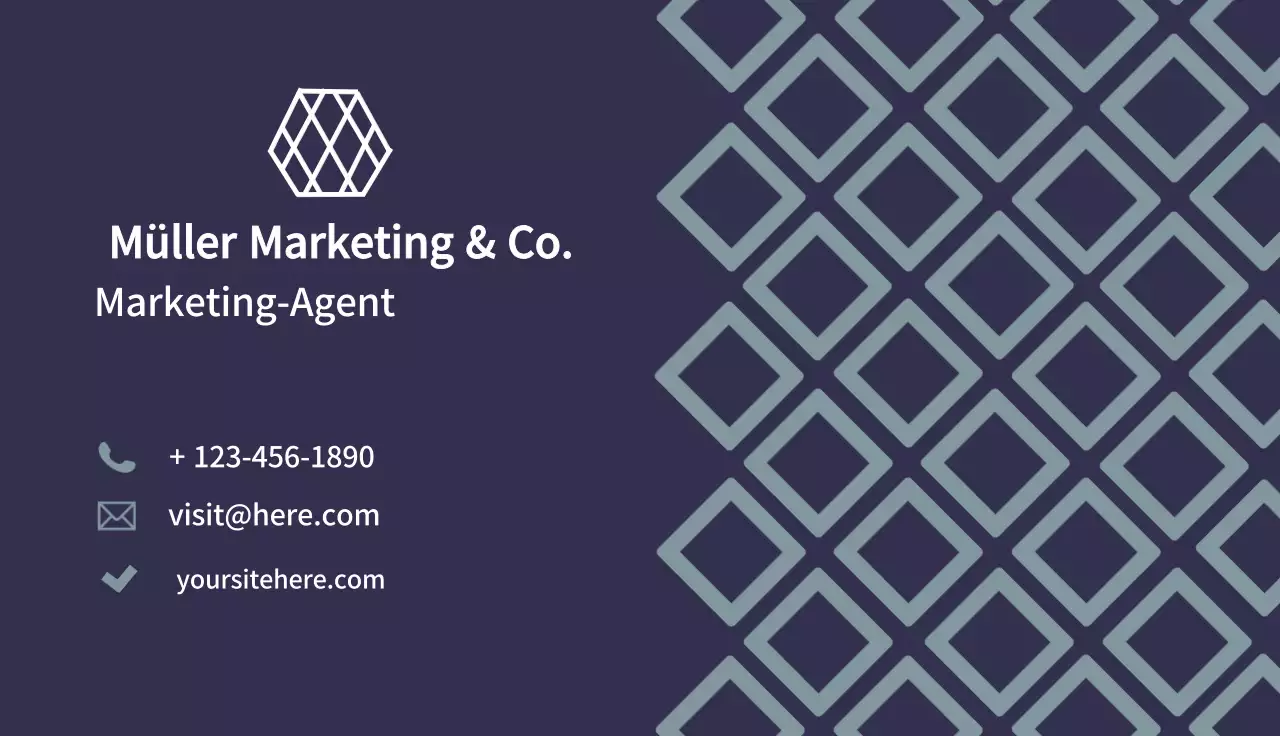 Weiße Visitenkarte eines Marketing-Agenten