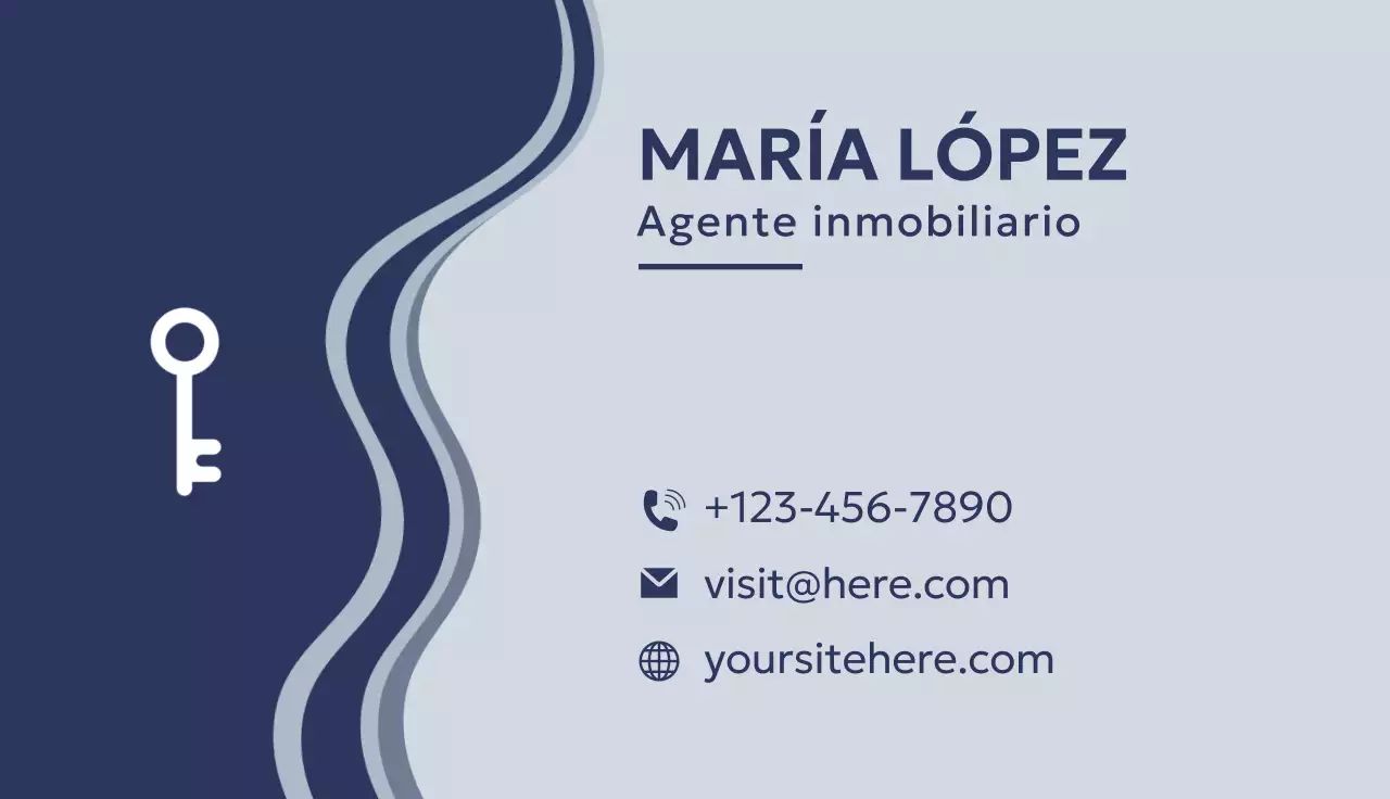 tarjeta de visita inmobiliaria moderna navy