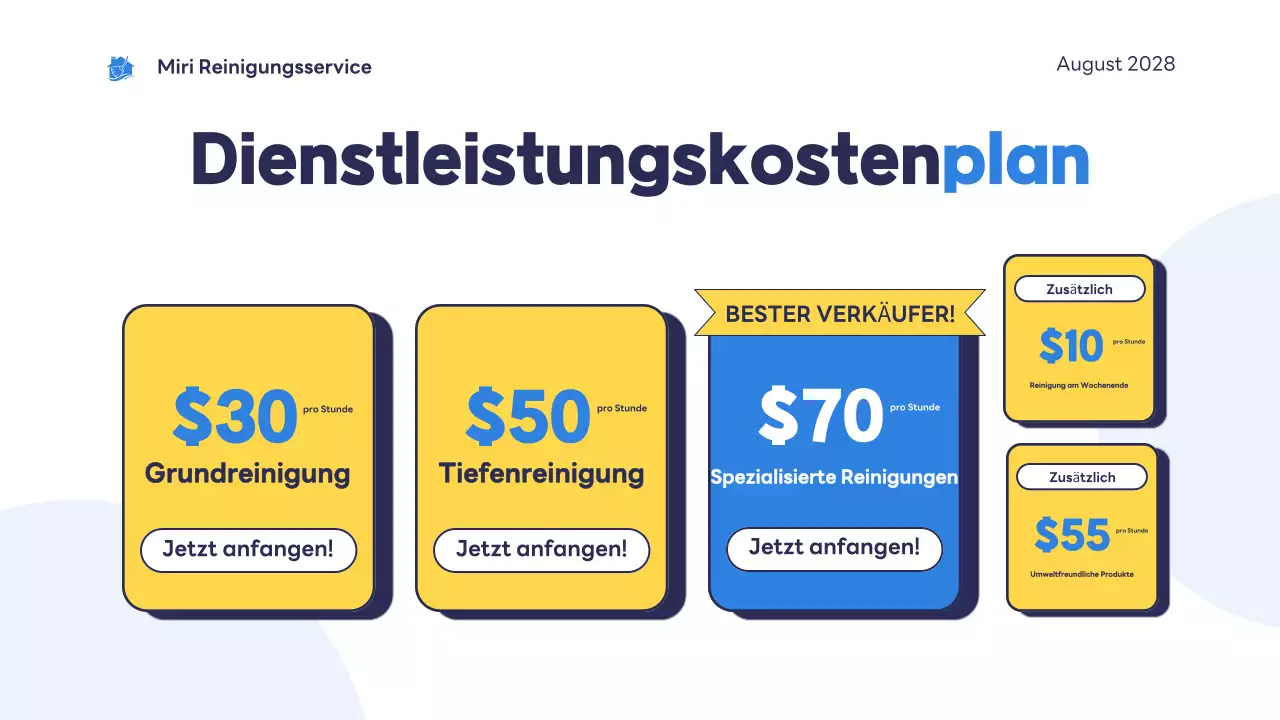 blue modern Reinigungsservice Einführung