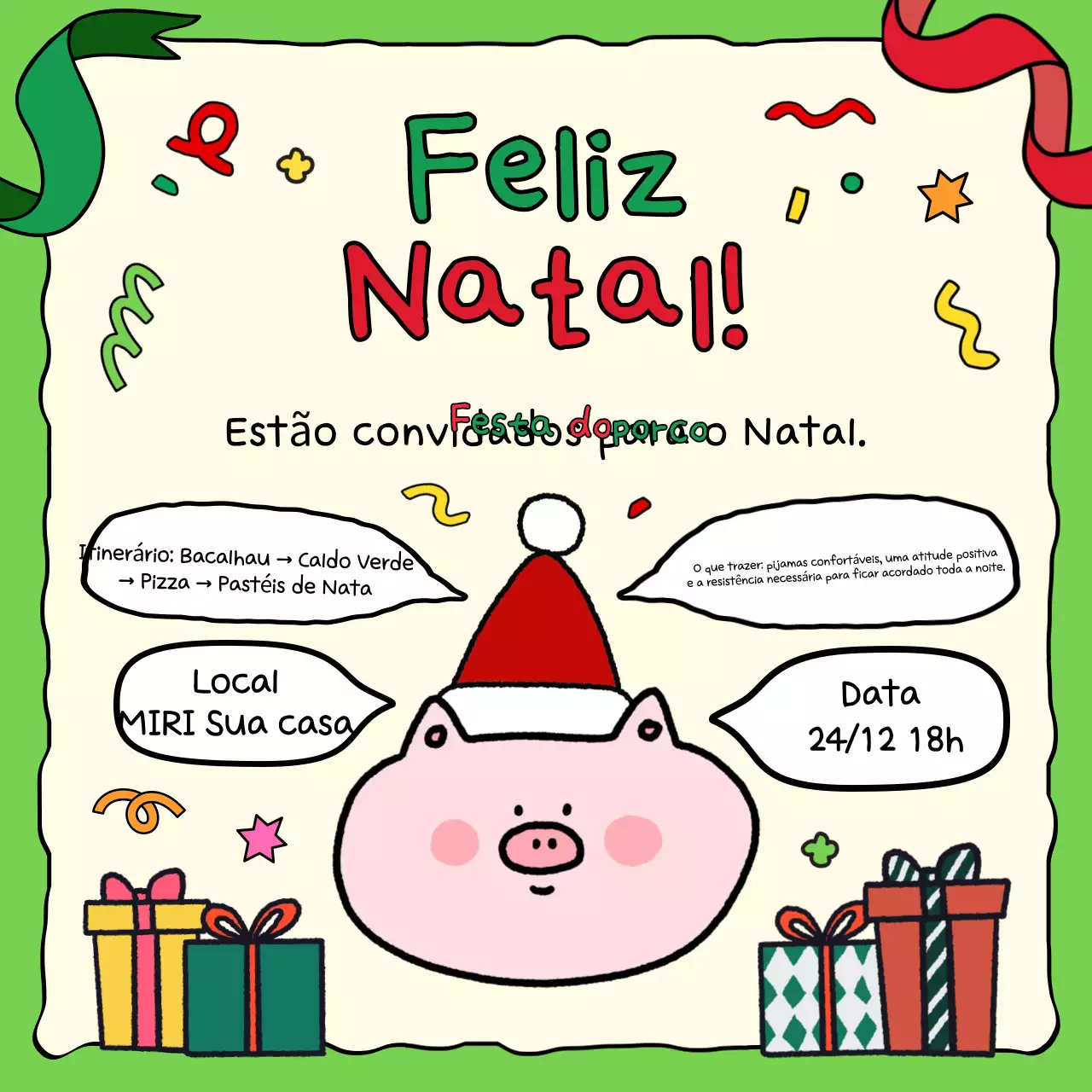 Convite de Natal abstrato