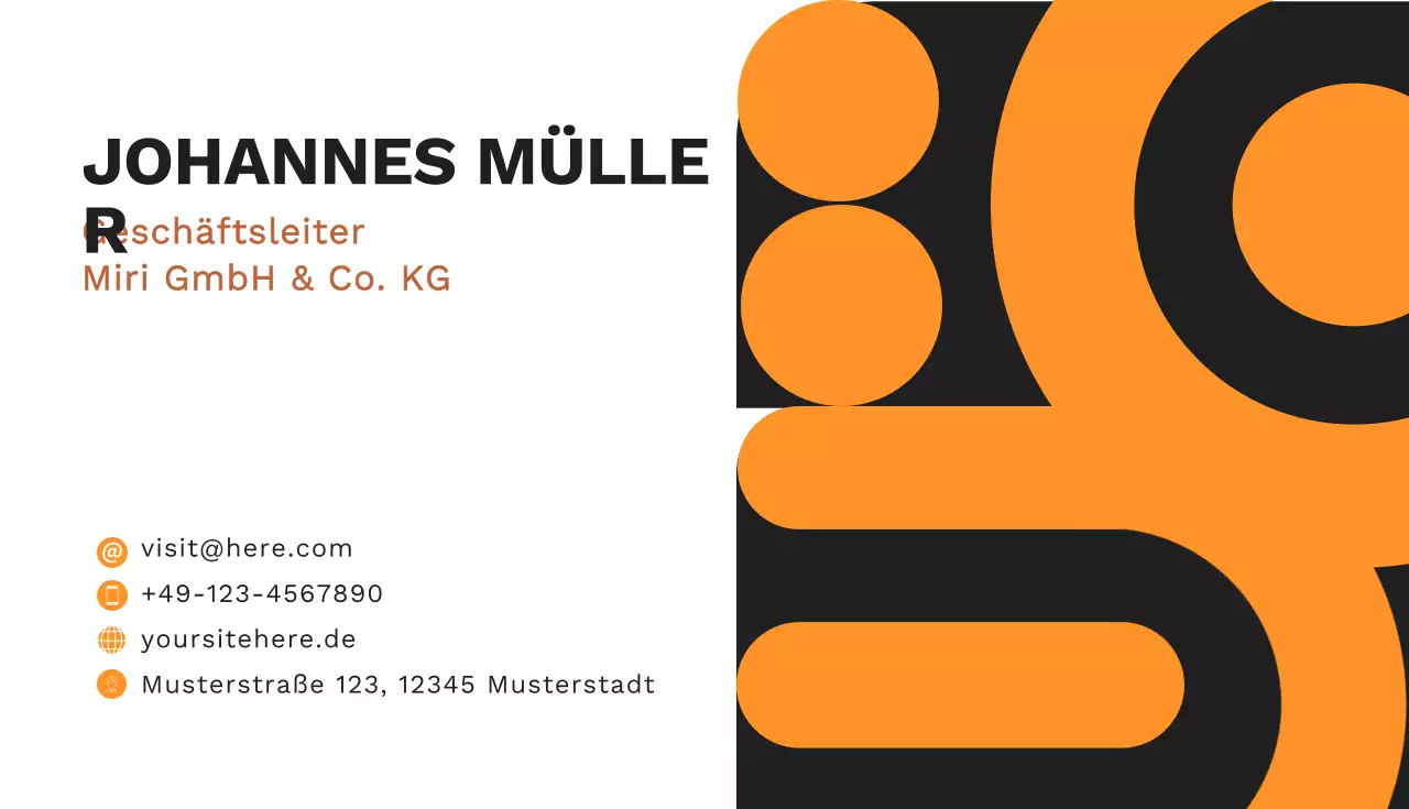 orange abstrakte Visitenkarte