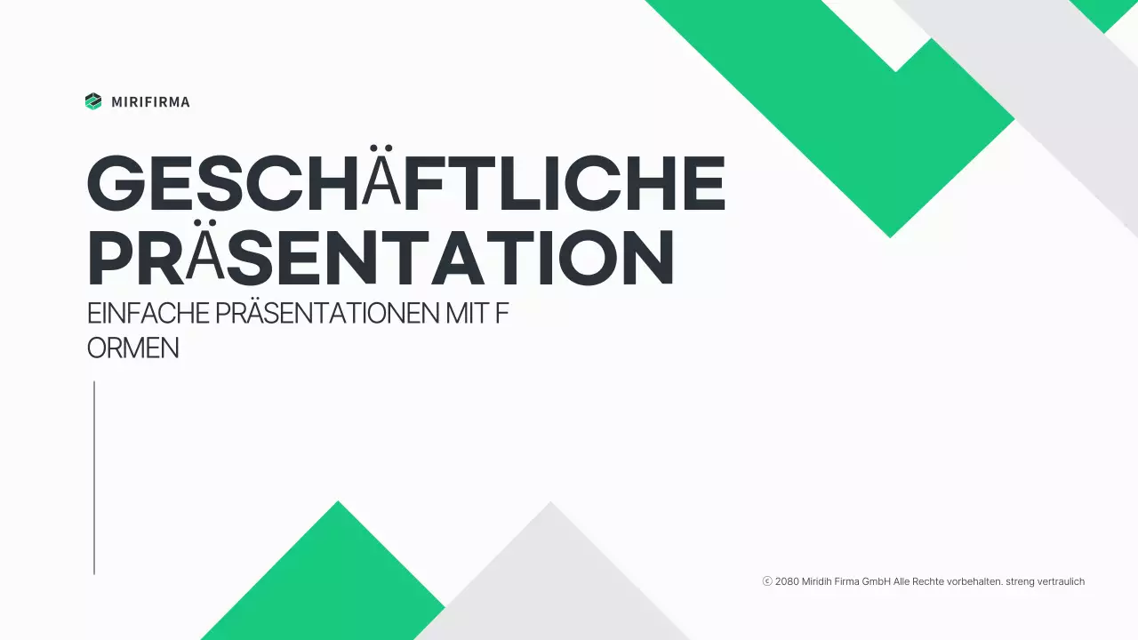 Ein einfacher Geschäftsplan in Weiß und Grün